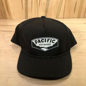 Pacific Headwear Mens Black Pro Model Snapback Trucker Pacific Outdoors Hat